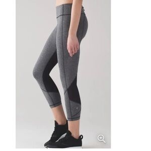 Grey and black Lululemon Capris